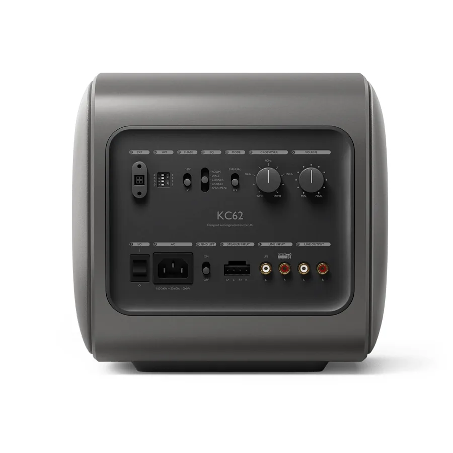 KEF KC62 鈦灰色 背板端子與控制旋鈕