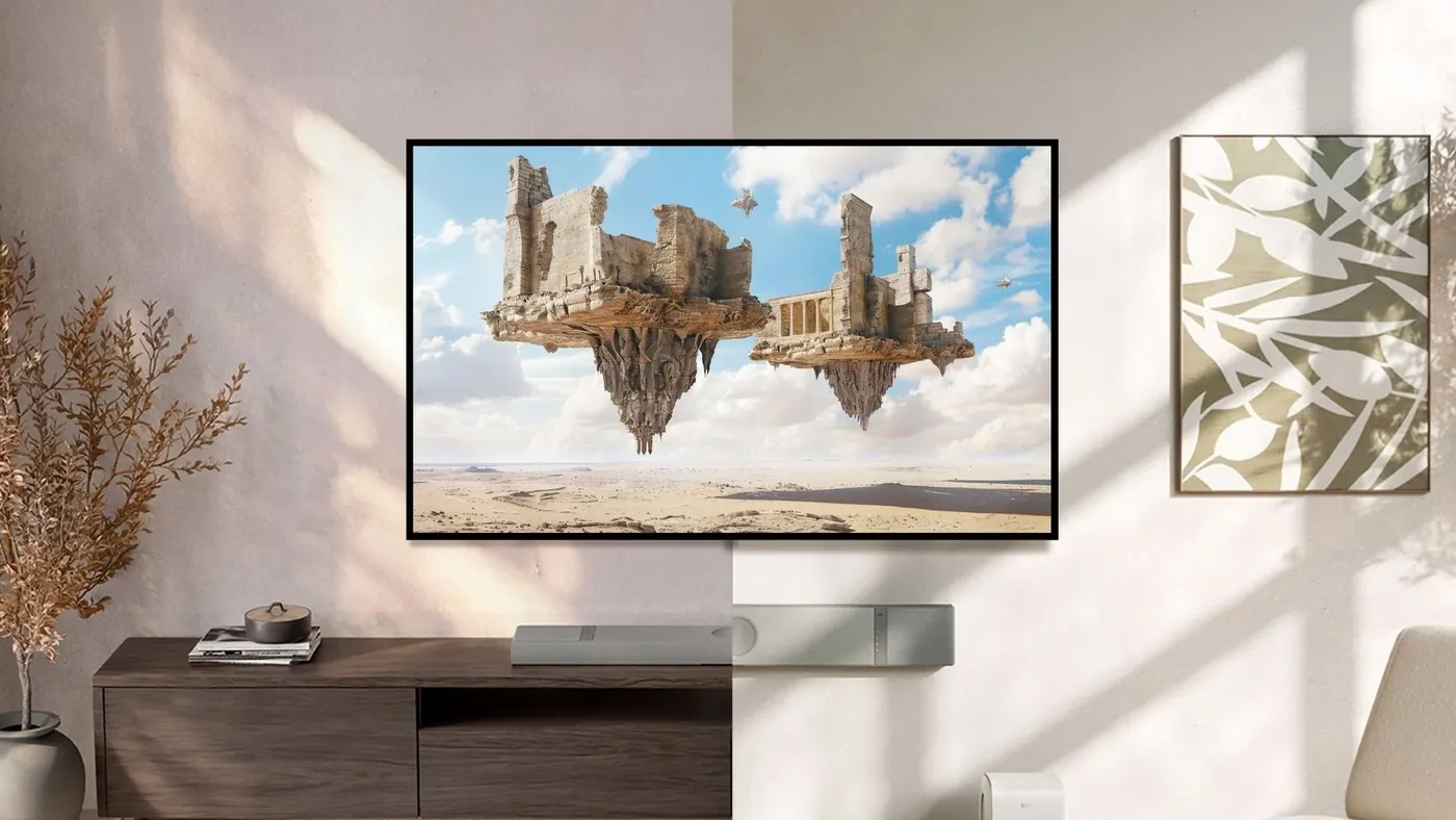 KEF XIO Soundbar 壁掛與擺放於電視櫃兩種安裝方式對照